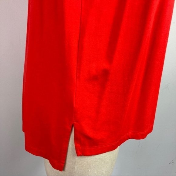 4/$25 Vince Camuto Red High-low Beaded Trim Sleeveless Top Tank Size Small - Picture 4 of 9